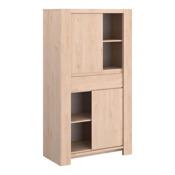 Buffet haut 2 portes H.161 cm PORTLAND imitation chêne