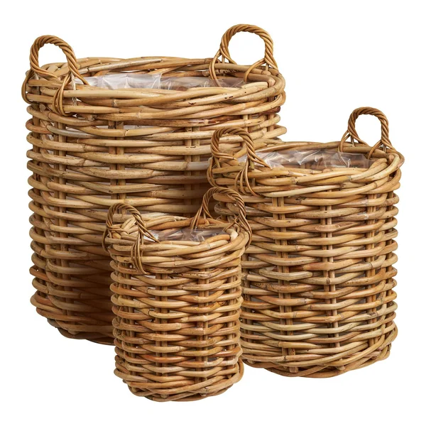 Cache-pot en rotin tressé (lot de 3)