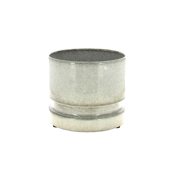 Cache-pot en zinc blanc Woodlog grand modèle - Ø 31 x H 27 cm