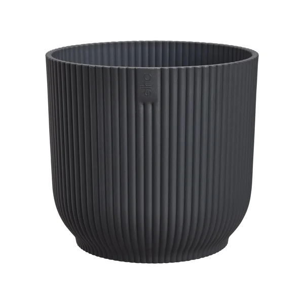 Cache-pot vibes fold coloris noir en plastique recyclé Elho - Ø 16 cm