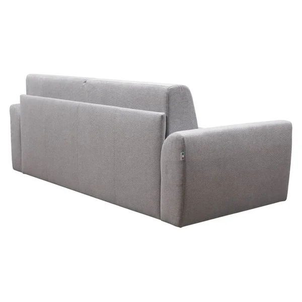 Canapé convertible express 3 places CLAYVE tissu gris clair matelas 13 cm
