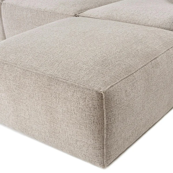 Canapé d'angle modulable taupe - tissu lin OSTUNI
