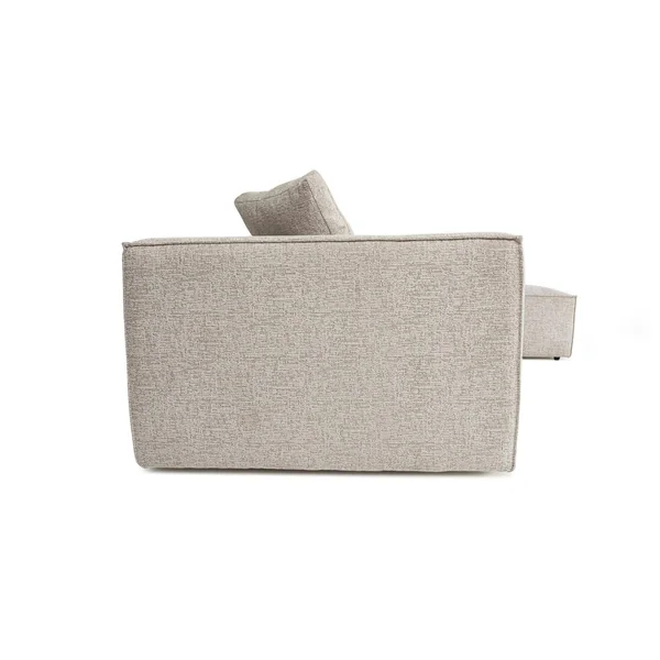 Canapé d'angle modulable taupe - tissu lin OSTUNI