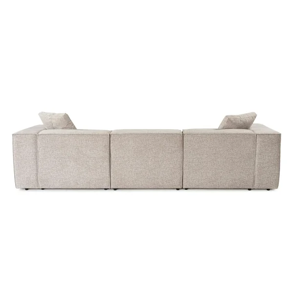 Canapé d'angle modulable taupe - tissu lin OSTUNI
