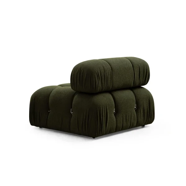 Canapé d'angle modulable vert - tissu bouclette RONDA