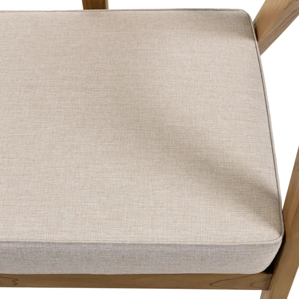 Canapé exotique 2 places dossier cannage teck et coussin gris MANAK