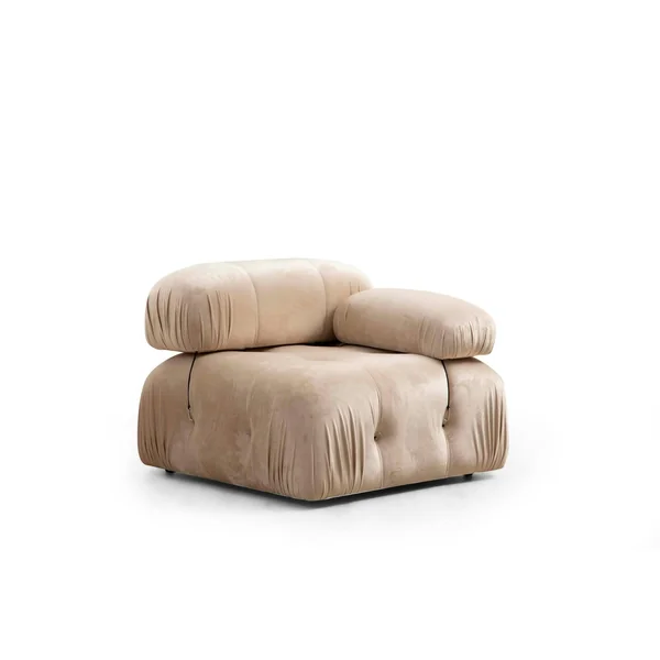 Canapé modulable 3 places - velours beige RONDA