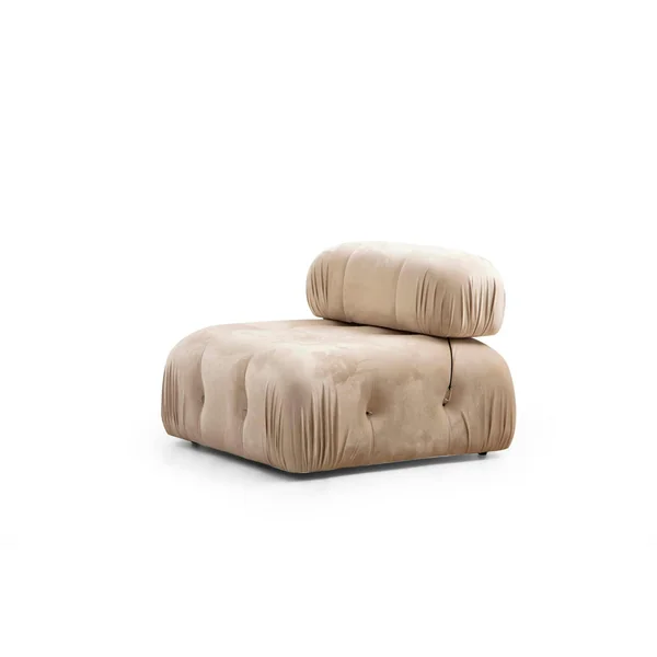 Canapé modulable 3 places - velours beige RONDA