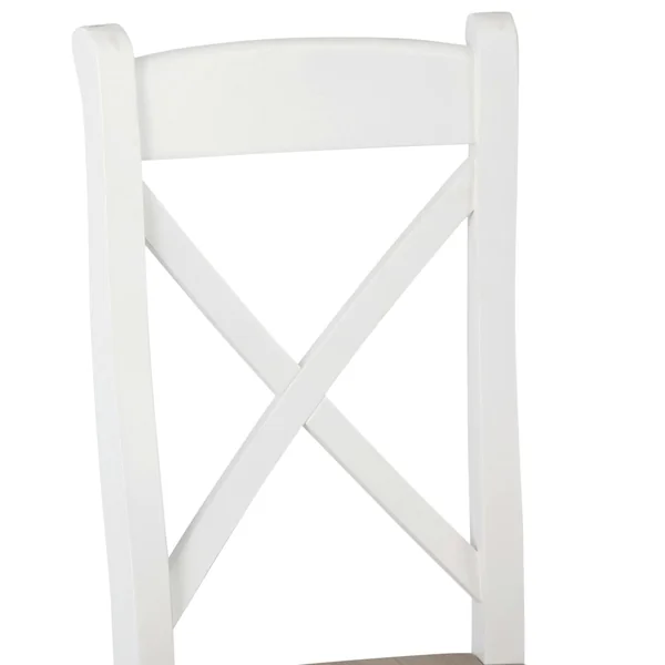 Chaise blanche assise bois dossier croisé en chêne (lot de 2) NAXOS