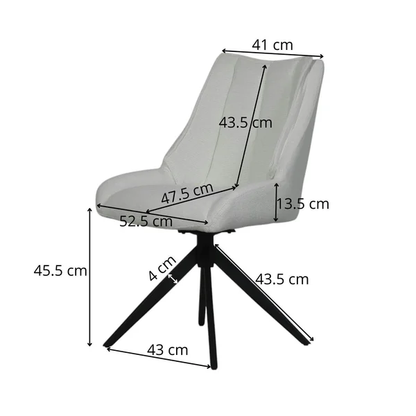 Chaise bleu nuit pivotante en velours texturé (lot de 2) IENA