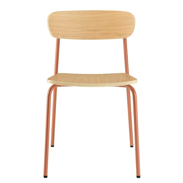Chaise bois et métal terracota style écolier (lot de 2) TIM