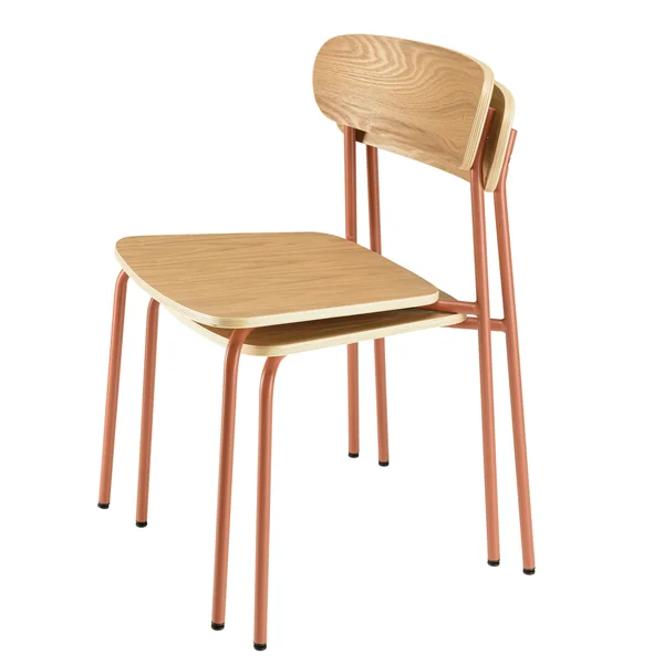 Chaise bois et métal terracota style écolier (lot de 2) TIM