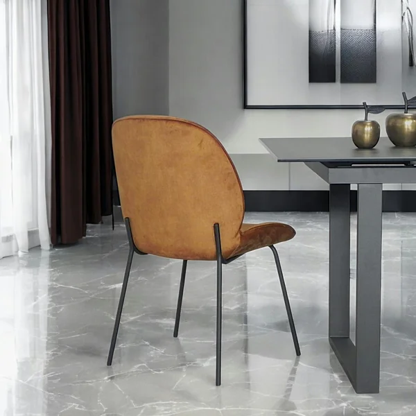 Chaise contemporaine en velours doré FLORENCE (lot 2)