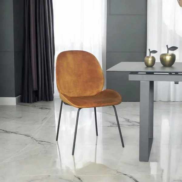 Chaise contemporaine en velours doré FLORENCE (lot 2)