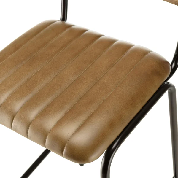Chaise de bar cuir havane et cannage (lot de 2) TIM
