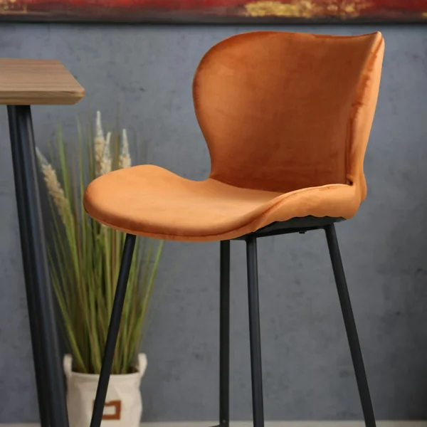 Chaise de bar en velours brique style moderne (lot de 2) MELBOURNE