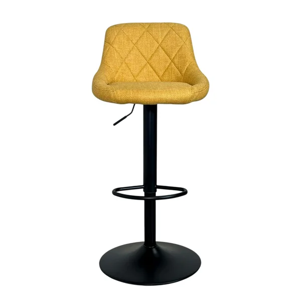 Chaise de bar hauteur réglable tissu moutarde (lot de 2) MALMOE