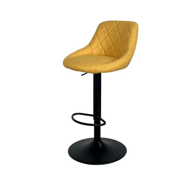 Chaise de bar hauteur réglable tissu moutarde (lot de 2) MALMOE