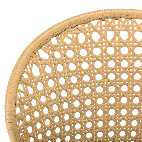 Chaise de jardin rotin synthétique couleur naturelle avec coussin noir (lot de 2) GIJON