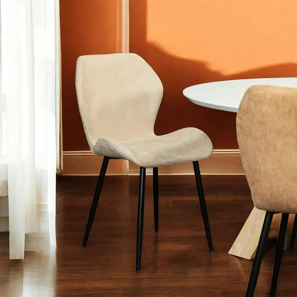 Chaise de salle à manger beige crème (lot de 2) HAWAI