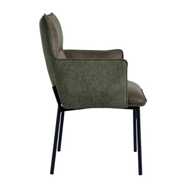 Chaise de salle à manger bi-matière verte (lot de 2) KERALA