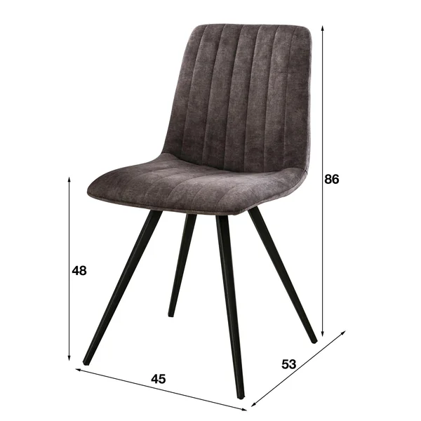 Chaise de salle à manger en velours bleu JAVA (lot de 2)
