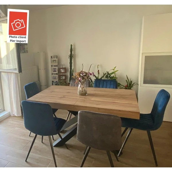 Chaise de salle à manger en velours bleu JAVA (lot de 2)