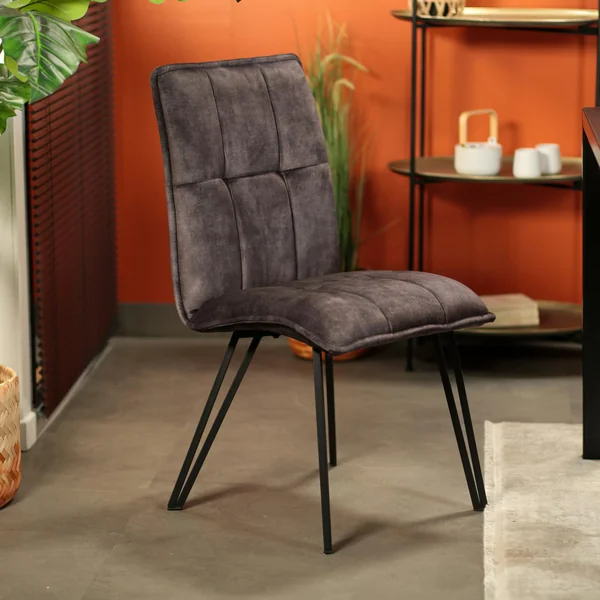 Chaise de salle à manger gris anthracite avec pieds épingle (lot de 2) MALMOE