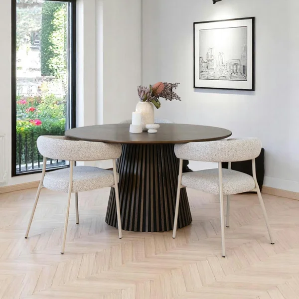 Chaise de salle à manger sable avec pieds gris (lot de 2) MONTREUX