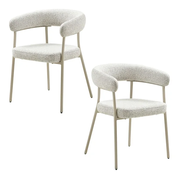 Chaise de salle à manger sable avec pieds gris (lot de 2) MONTREUX