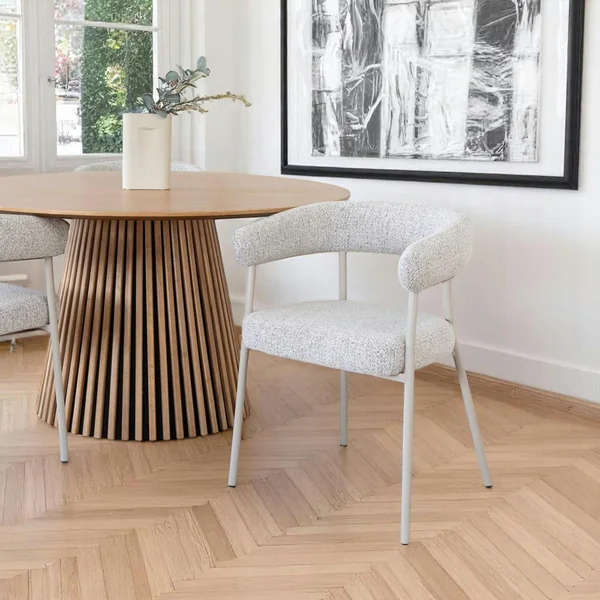 Chaise de salle à manger sable avec pieds gris (lot de 2) MONTREUX
