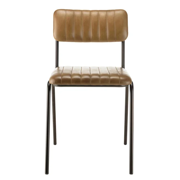 Chaise de table assise et dossier cuir havane (lot de 2) TIM