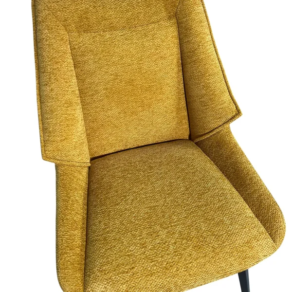 Chaise design tissu microfibre moutarde (lot de 2) IENA