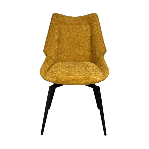 Chaise design tissu microfibre moutarde (lot de 2) IENA