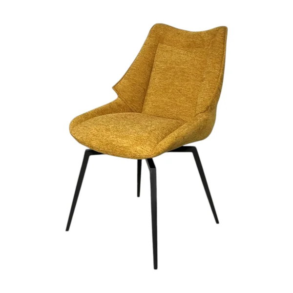 Chaise design tissu microfibre moutarde (lot de 2) IENA