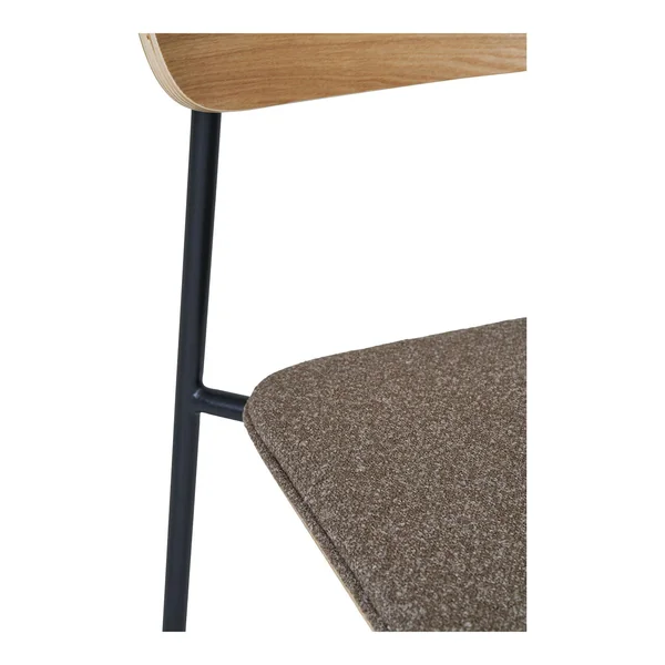 Chaise en bois style écolier avec assise tissu marron (lot de 2) BERLIN