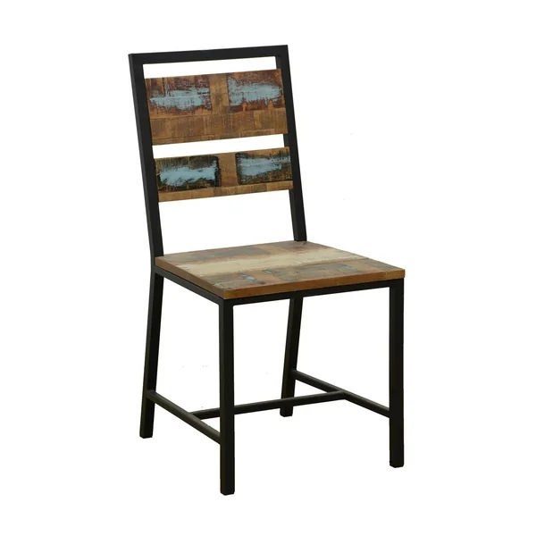 Chaise en Hévéa recyclé coloré et métal 45x51x90cm LOFT COLORS