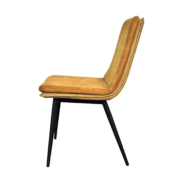 Chaise en velours doré à double coussinage (lot de 2) OKA