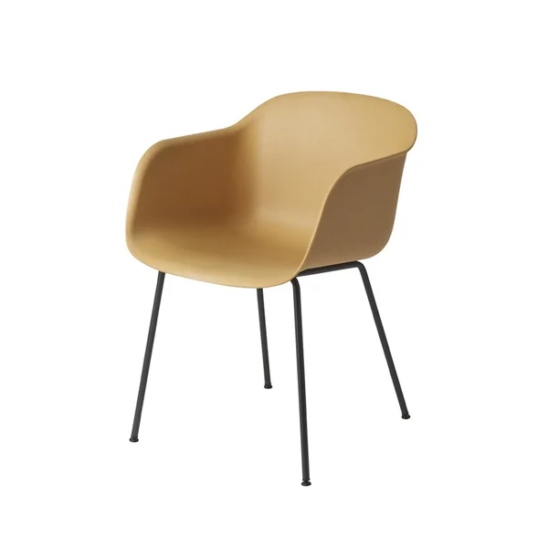 Chaise FIBER ARMCHAIR 4 pieds acier Ocre/ noir MUUTO