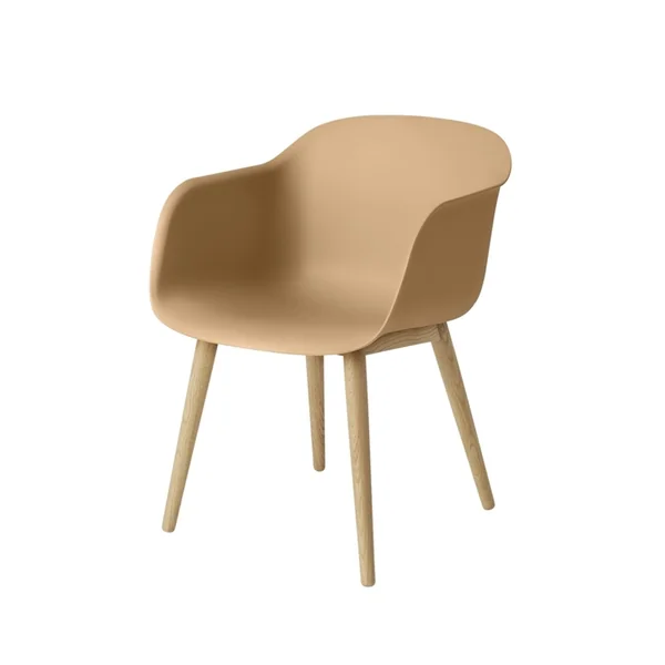 Chaise FIBER ARMCHAIR 4 pieds bois Ocre/ chêne MUUTO
