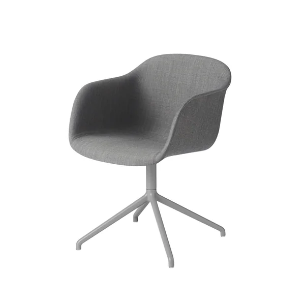 Chaise FIBER ARMCHAIR pied central coque tissu Gris 133 MUUTO