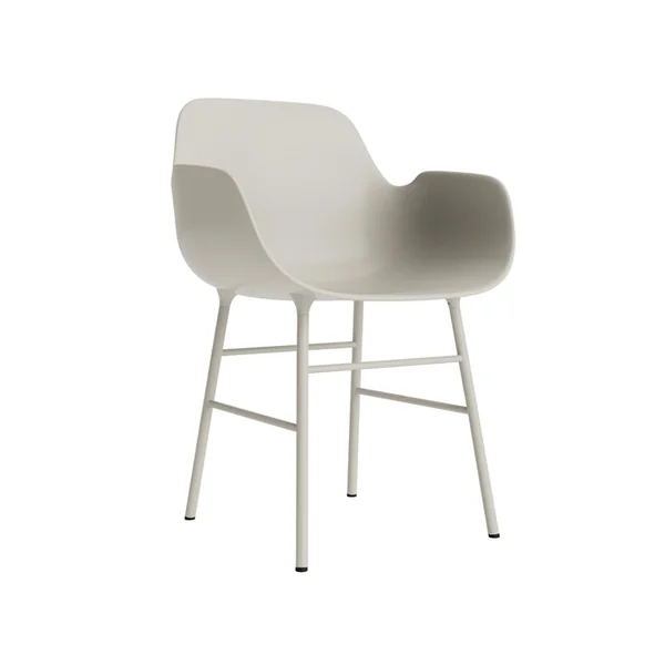 Chaise FORM ARMCHAIR piètement acier Gris clair NORMANN COPENHAGEN