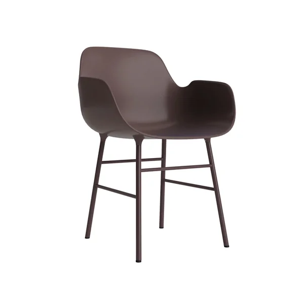 Chaise FORM ARMCHAIR piètement acier Marron NORMANN COPENHAGEN