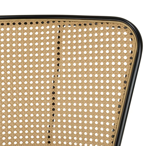 Chaise moderne dossier rotin assise velours noir (lot de 2) LOANO