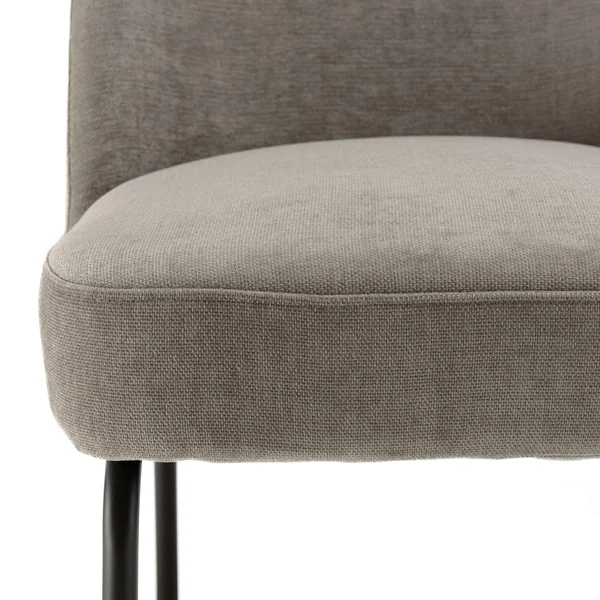 Chaise moderne tissu couleur lin pieds métal noir (lot de 2) TIM