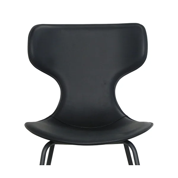 Chaise noire avec dossier en T, revêtement nettoyable (lot de 2) LOMBARDIE