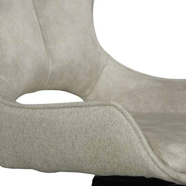 Chaise pivotante beige bi-matière, dossier en T (lot de 2) LOMBARDIE