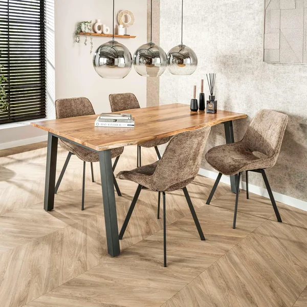 Chaise pivotante confort – grège, dos ajouré (lot de 2) ASCOLI