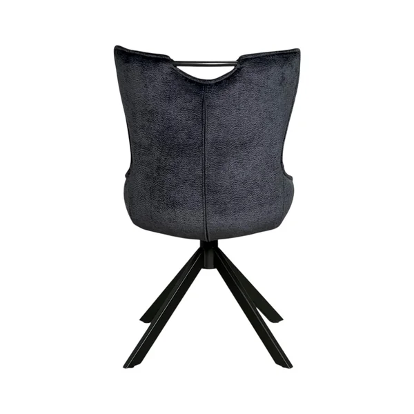 Chaise pivotante coussin et poignée tissu gris (lot de 2) IENA