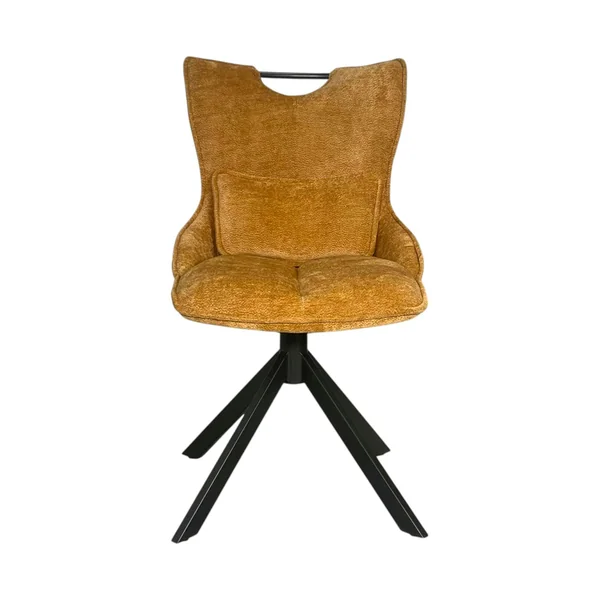 Chaise pivotante coussin et poignée tissu ocre (lot de 2) IENA